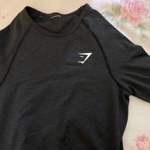 Gymshark Black Vital Seamless Long Sleeve Crop Top size S